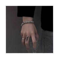 Bracelet lourd en acier inoxydable, chaîne de dragon, pour homme, vintage, punk rock, motard, hip hop, bijoux plaqué or, lien tissé, cadeau