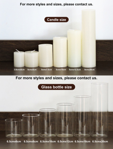 Bougie blanche en cire de <span class=keywords><strong>soja</strong></span> dans des supports en verre transparent pour les centres de table de mariage - Product Image 2