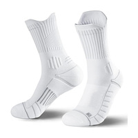 Chaussettes de sport athlétiques personnalisées avec logo, vente en gros, évacuation de l'humidité, compression, soutien de la voûte plantaire, chaussettes de sport mi-mollet pour la gym et la course à pied