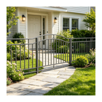Panneau de clôture de jardin en acier galvanisé YC 6ftx8ft, revêtement en poudre noire, anti-rouille 20 ans, kit DIY sans soudure