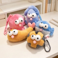 Porte-clés peluche pieuvre à bulles Factory Toys, grand œil, animal marin, pendentif de sac, jouet anti-stress, logo personnalisé, vente en gros