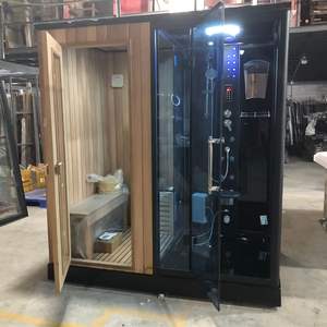 Sala de vapor de Sauna <span class=keywords><strong>interior</strong></span> infrarroja <span class=keywords><strong>para</strong></span> 2 personas de diseño moderno, nuevo gabinete de madera con Hemlock, infrarrojo lejano <span class=keywords><strong>para</strong></span> la salud <span class=keywords><strong>para</strong></span> uso en apartamentos - Product Image 3