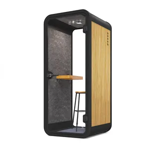 Cabina Telefónica Acústica con <span class=keywords><strong>Silla</strong></span> y Escritorio, Muebles con Aislamiento Acústico, Cabina <span class=keywords><strong>de</strong></span> Reuniones para Oficina, Cabina <span class=keywords><strong>de</strong></span> Grabación Insonorizada para <span class=keywords><strong>Estudio</strong></span> Vocal - Product Image 1