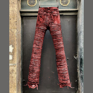 DIZNEW Vente en gros d'usine Jeans usés empilés pour hommes, coupe droite, slim, <span class=keywords><strong>effet</strong></span> vieilli, denim déchiré, pantalon 2023 - Product Image 2