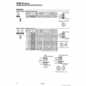 ชิ้นส่วนนิวเมติก KQ2H04-02GS1 SMC แบบ one-touch - Product Image 1