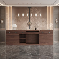Nouveau comptoir d'accueil de style chinois pour le hall d'entreprise, comptoir de bar personnalisable, comptoir de caisse pour magasin de vêtements