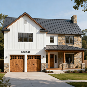 Conception de villa de style européen avec toit en tuiles d'argile et cour - Product Image 1