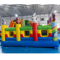 Château gonflable parc extérieur Safari aventure thème Combo Animal château gonflable avec toboggan pour enfants maison de rebond gonflable