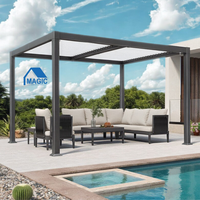 Pergola magique en aluminium avec toit à lamelles motorisé, pavillon de jardin extérieur imperméable