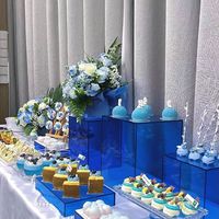 Présentoir de table à desserts de couleur personnalisable en acrylique moderne avec 8 étagères pour une utilisation intérieure/extérieure