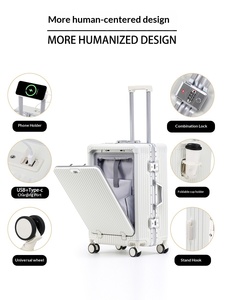 Valise de <span class=keywords><strong>cabine</strong></span> pour voyages d'affaires, poche avant, valise rigide à roulettes, accès rapide, pour ordinateur portable - Product Image 4