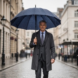 Parapluie coupe-vent en métal avec poignée en plastique robuste, classique pour homme, long, personnalisable avec logo, protection contre la pluie et le soleil, qualité de luxe, cadeau 24 - Product Image 4