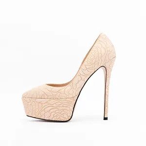 Sexy Wholesale Custom Brand Luxury Lace High Heels Platform Shoes Pumps Dress Wedding Party Dress Women Shoes