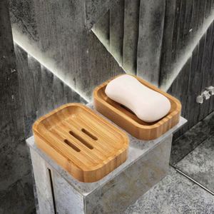 Custom Rectangular Natural <b>Bamboo</b> <b>Soap</b> Case Holder Eco-Friendly Sustainable Bathroom Set - Product Image 3