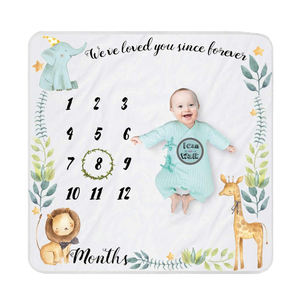 Manta mensual de bebé de unicornio floral esponjoso de impresión digital de alta calidad de gran oferta del fabricante - Product Image 1