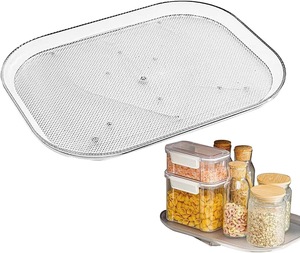 Lazy Susan organisateur de <span class=keywords><strong>plateau</strong></span> <span class=keywords><strong>tournant</strong></span> pour réfrigérateur clair rectangulaire réfrigérateur organisation stockage pour armoire Table garde-manger <span class=keywords><strong>cuisine</strong></span> - Product Image 5