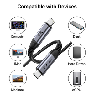 Cable personalizado de fábrica certificado 240W USB4 V2.0 Gen4 80Gbps 0,2 M 0,3 M 0,5 M 1M 2M para estación de acoplamiento Thunderbolt 4 5 - Product Image 6