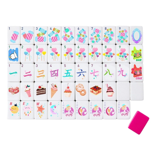 Fourniture de Mahjong américain pour le commerce extérieur, en couleurs bonbon, Mahjong américain en acrylique à 4 couches, personnalisable selon les motifs - Product Image 1