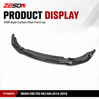 Diffuseur avant en fibre de carbone véritable ZESON style V pour BMW M3 F80 M4 F82 F83 Competition Pack 2014-2018