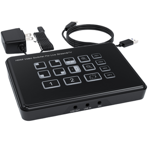 Commutateur vidéo HDTV bidirectionnel à double entrée avec sortie en boucle et sortie pour diffusion en direct 1080P - Product Image 1