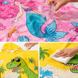 <span class=keywords><strong>Poncho</strong></span> de <span class=keywords><strong>Baño</strong></span> y Playa con Capucha para Bebés y Niños, de Microfibra Suave de Secado Rápido, con Estampado Personalizado, 60*120cm - Product Image 3
