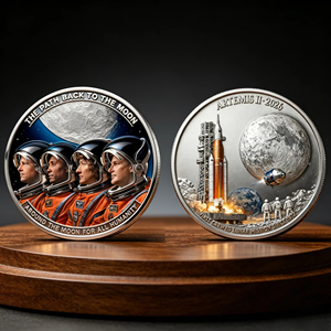 Pièce commémorative de la descente sur la Lune de l'<span class=keywords><strong>Apollo</strong></span> 11, astronaute, objet de collection spatial, plaqué argent, souvenir, cadeau - Product Image 6