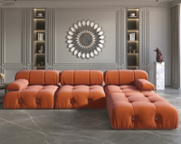 Canapé modulaire en velours en forme de L, design nordique, de la marque Mario Bellini, en stock aux États-Unis, livraison directe, Voxhome USA