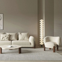 Fauteuil design nordique en tissu, style mid-century, avec dossier, pour salon, chambre, balcon, chaise de loisirs