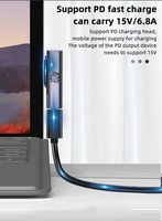 Convertisseur de prise de charge rapide 102W USB Type C PD pour Surface Pro 8 7 6 5 4 3 Go Adaptateur USB-C pour Surface Book 1 2 3