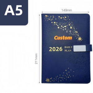 Bộ quà tặng cho sinh viên tùy chỉnh lá vàng trong bìa A5 bìa từ tính xách tay kích thước A6 Nhật Ký nhỏ với bút & hộp chương trình nghị sự 20252026 - Product Image 3