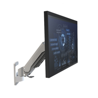 Bras de moniteur industriel en alliage d'aluminium Meisonic T8-GA01-W avec ressort à gaz, capacité de charge de 20 kg, compatible VESA