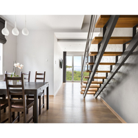 Escalier intérieur moderne en chêne pour grenier Marches en bois Escalier intérieur à double limon
