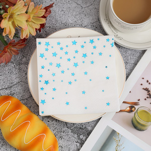 Blue Star Printed Paper Napkins 250mm Disposable For Parties And Gatherings - Product Image 1