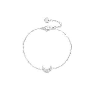 Amy Amy Moon <b>Charm</b> <b>Bracelet</b> 925 <b>Silver</b> Zirconia Minimalist Women's Jewelry Everyday Wear - Product Image 1
