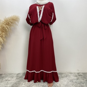 6770#B New Arrive Chiffon <b>Summer</b> Maxi Dress Long Sleeve With White Lace Fashion Mum Nursing Dresses 5 Colors - Product Image 3