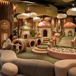 Parque Infantil Interior Personalizado con Diseño de Bosque de Hongos Morandi, Laberinto de Juego Suave No Inflable, Toboganes, Piscina de Pelotas y Trampolín - Product Image 3