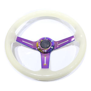 Volante rotondo concavo da corsa modificato per auto 14 pollici 350mm con deriva in acrilico ruota dello sterzo - Product Image 5