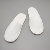 Pantoufles d'hôtel en gros Pantoufles d'intérieur jetables en velours et blanc Pantoufles personnalisées Spa invité pas cher