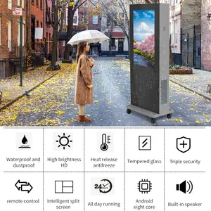 Staande Walking Board Reclame Display Speler Water Proof Touch China Leverancier Digital Signage Outdoor Stand Kiosk