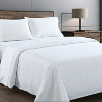Draps de lit blancs de luxe pour hôtel, 100% coton, 300 fils, taille Queen, pour l'hôtellerie