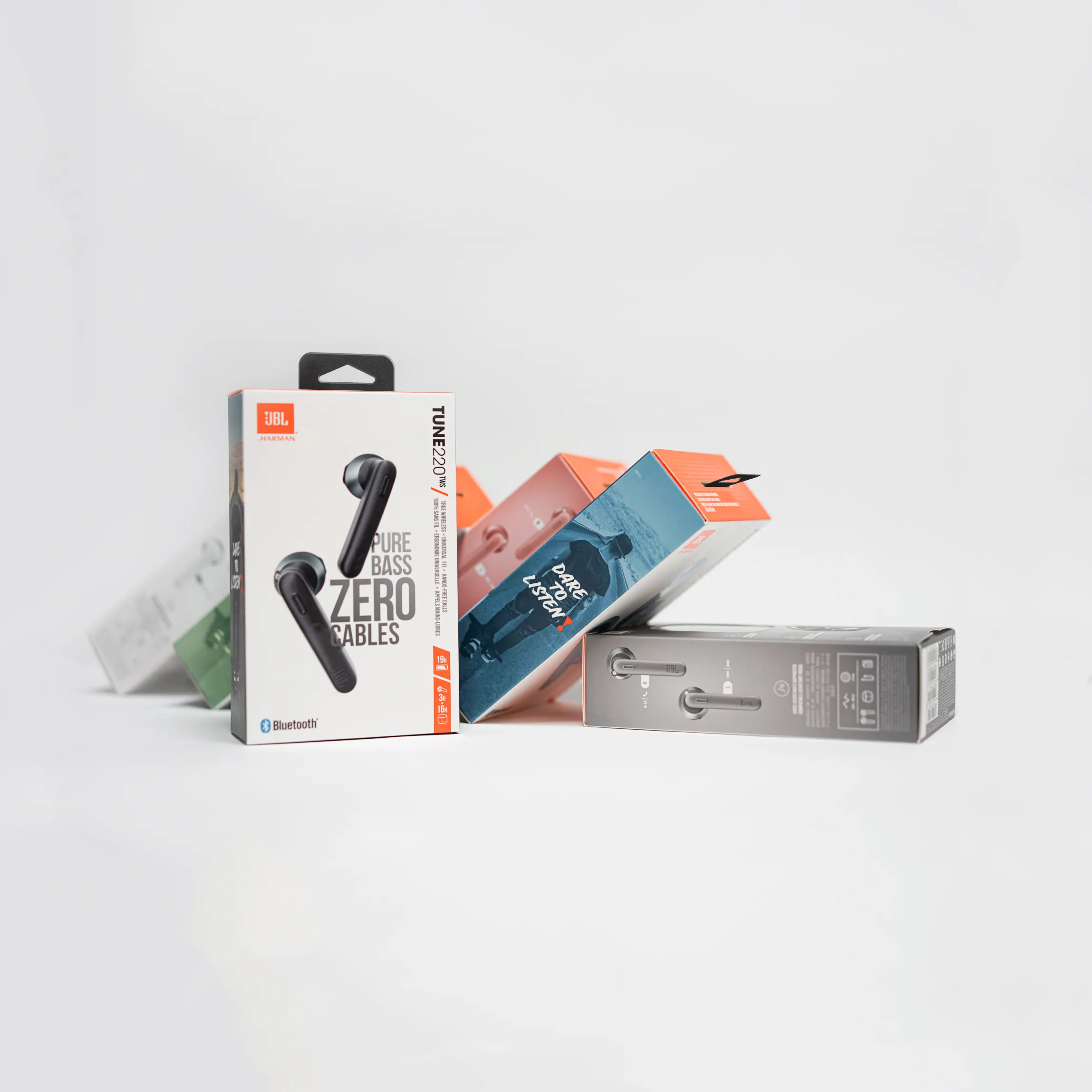 לוגו מודפס מותאם אישית אריזת אלקטרוניקה אוזניות טלפון נייד אוזניות בלוטות' קופסת נייר קרטון