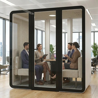 UNIBOOTH Mobile Privacy ISO 23351 Réduction de bruit 33 dB Ignifuge Installation en 30-45 min Studio Pod pour bureau ouvert Bibliothèque Personnalisable