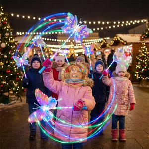 जादू उपहार प्लास्टिक के नेतृत्व वाली चमक छड़ी लाल चमकदार स्विंग तितली डिजाइन हेलोलीन स्विंग तितली डिजाइन - Product Image 1