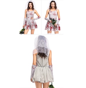 Costume da Sposa <span class=keywords><strong>Zombie</strong></span> per Mamma <span class=keywords><strong>e</strong></span> Figlia, Abito da Sposa Fantasma Insanguinata con Velo <span class=keywords><strong>e</strong></span> Guanti, Outfit per Feste di Halloween <span class=keywords><strong>e</strong></span> Cosplay - Product Image 6
