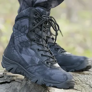 Tactical Shoes Outdoor Black Zipper Men Safety Boots Heel Hidden Waterproof Adult Cotton Fabric Unisex Winter Boots