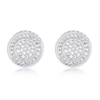 Boucles d'oreilles rondes en zircon CZ pour femmes, bijoux à clou, glaçage pour rappeur, 2022