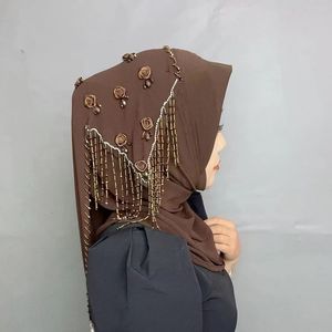 Hiyab para Mujeres Musulmanas, Pañuelo de Cabeza de Verano con Flores y Crochet, con Visera y Flecos, Turbante Moderno, Ropa Islámica para la Cabeza - Product Image 4