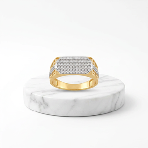 Bague en or de luxe avec pierres de diamant, design audacieux pour homme, bijou élégant et remarquable, parfait pour un cadeau de mariage, élégant pour un usage quotidien - Product Image 1