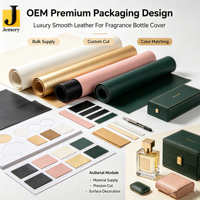 Housse en cuir Nappa métallisé extensible de luxe Jemery pour flacon de parfum, emballage haut de gamme, conception OEM