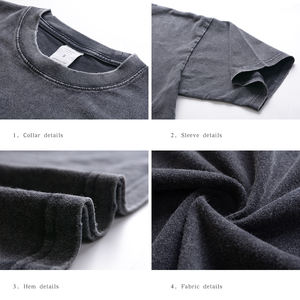 T-shirt pour homme 100% coton, poids lourd, luxe, coupe oversize, épaules tombantes, logo personnalisé, design boxy, streetwear, t-shirt uni pour homme - Product Image 6